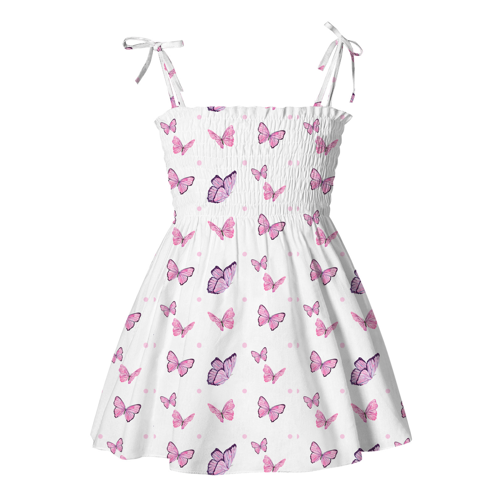 JSCDRPDWL Girls Dresses Toddler Baby Kids Girls Sleeveless Strap Summer Beach Dresses Casual Clothes Little Girl Dresses White 3-4 Years